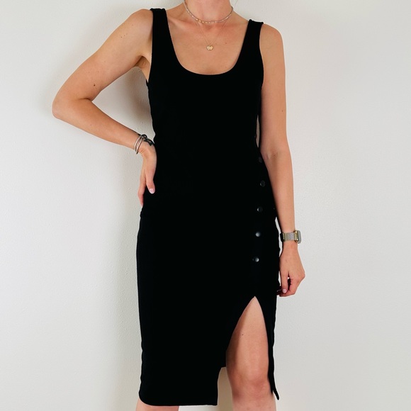 UO urban outfitters ribbed Addy Snap-Button Bodycon Midi Tank Dress - Picture 7 of 12
